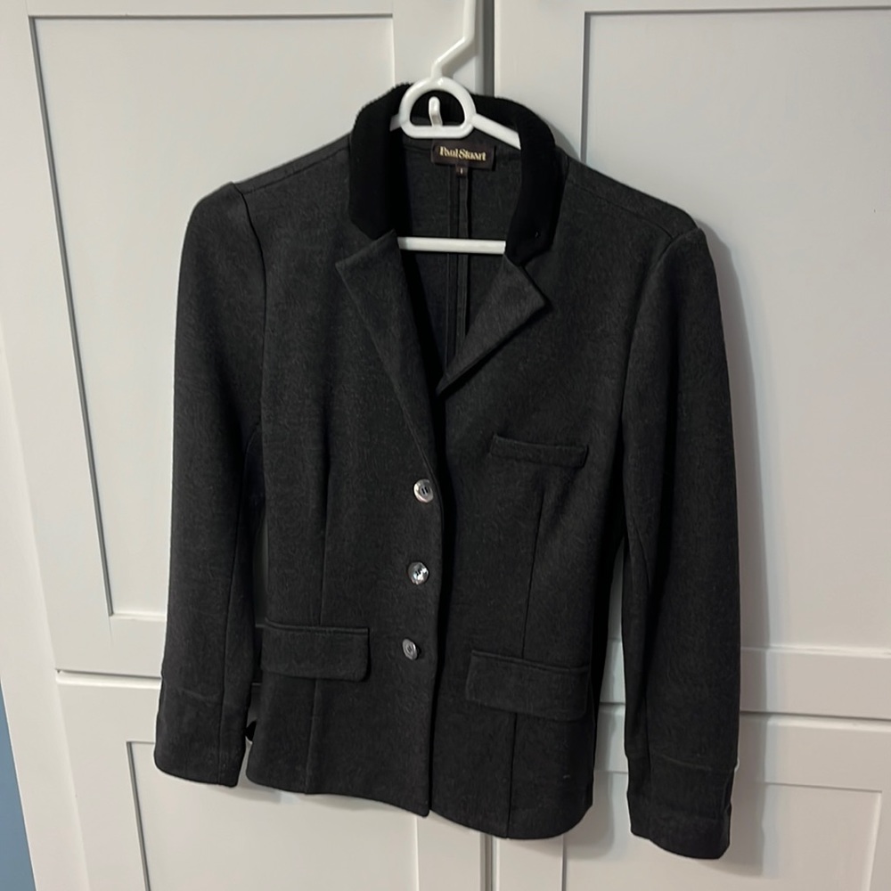 Gorgeous Paul Stuart charcoal grey cashmere blazer size small - made in Italy